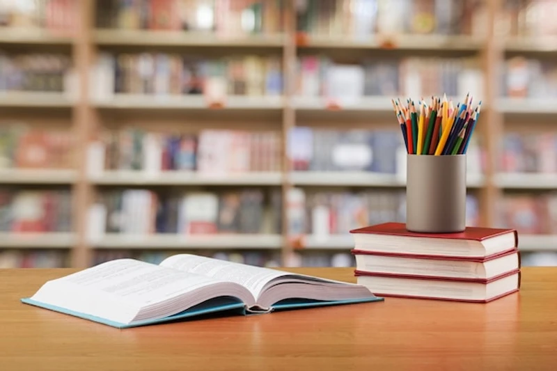 Учебные материалы и книги на столе
